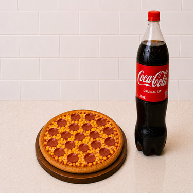 Orta Boy Sucuk Mısır Pizza & 1 Lt İçecek