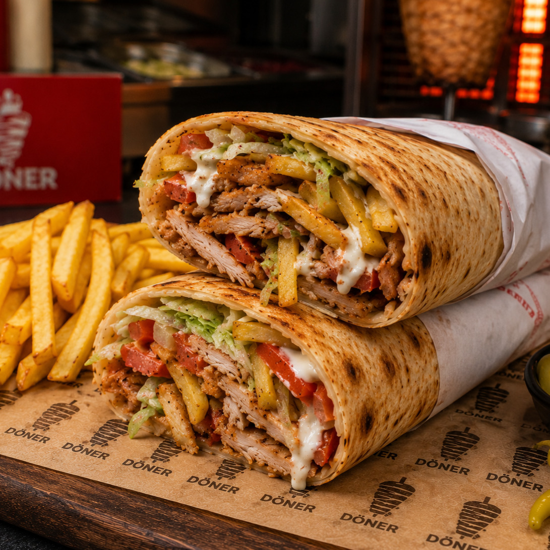 Ateş Mega Tavuk Döner Dürüm
