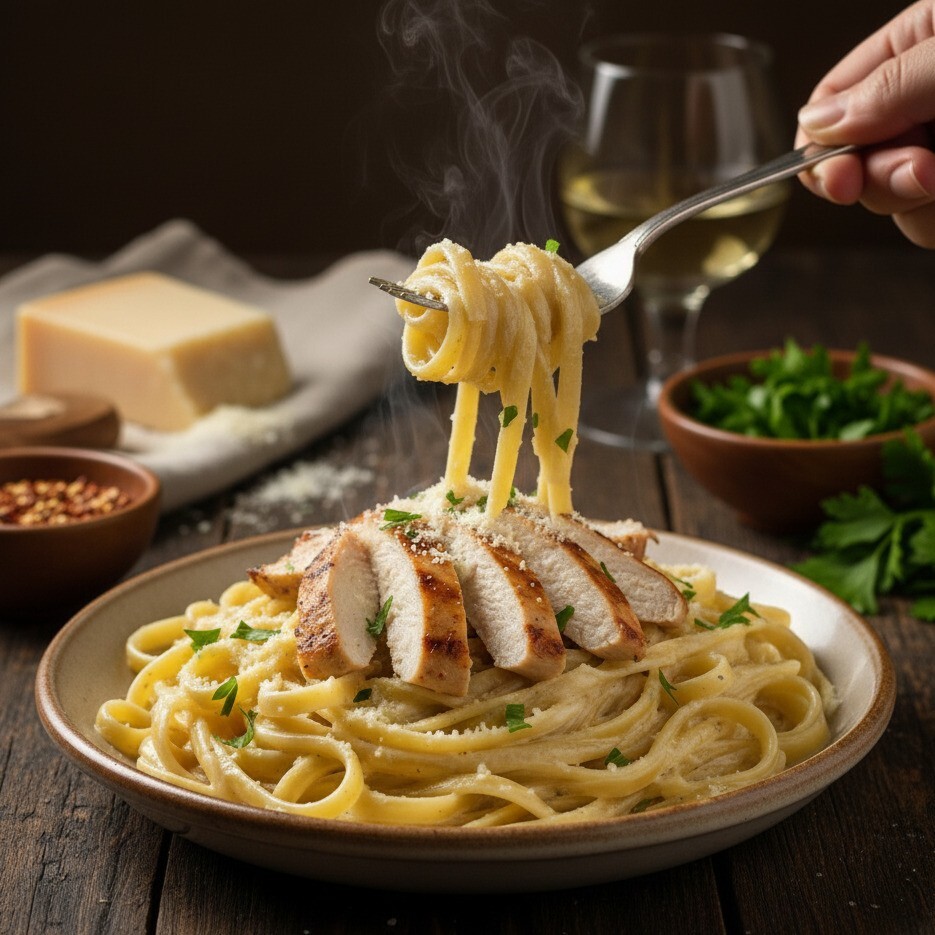 Fettucini Alfredo Tavuklu