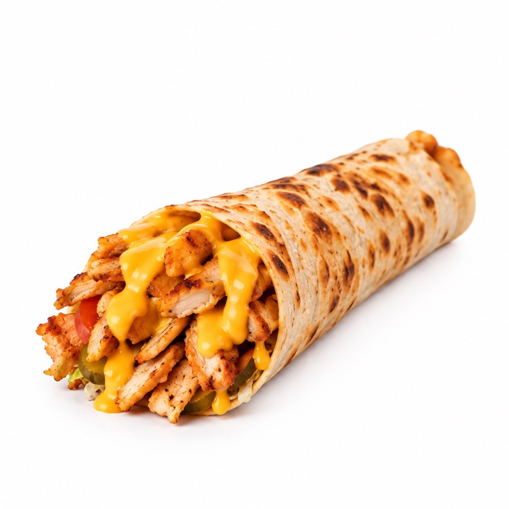 Cheddar Peynirli Hatay Usulü Tavuk Döner Dürüm