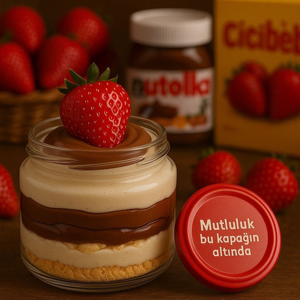 (Kavanoz) Nutella & Çilek Mag