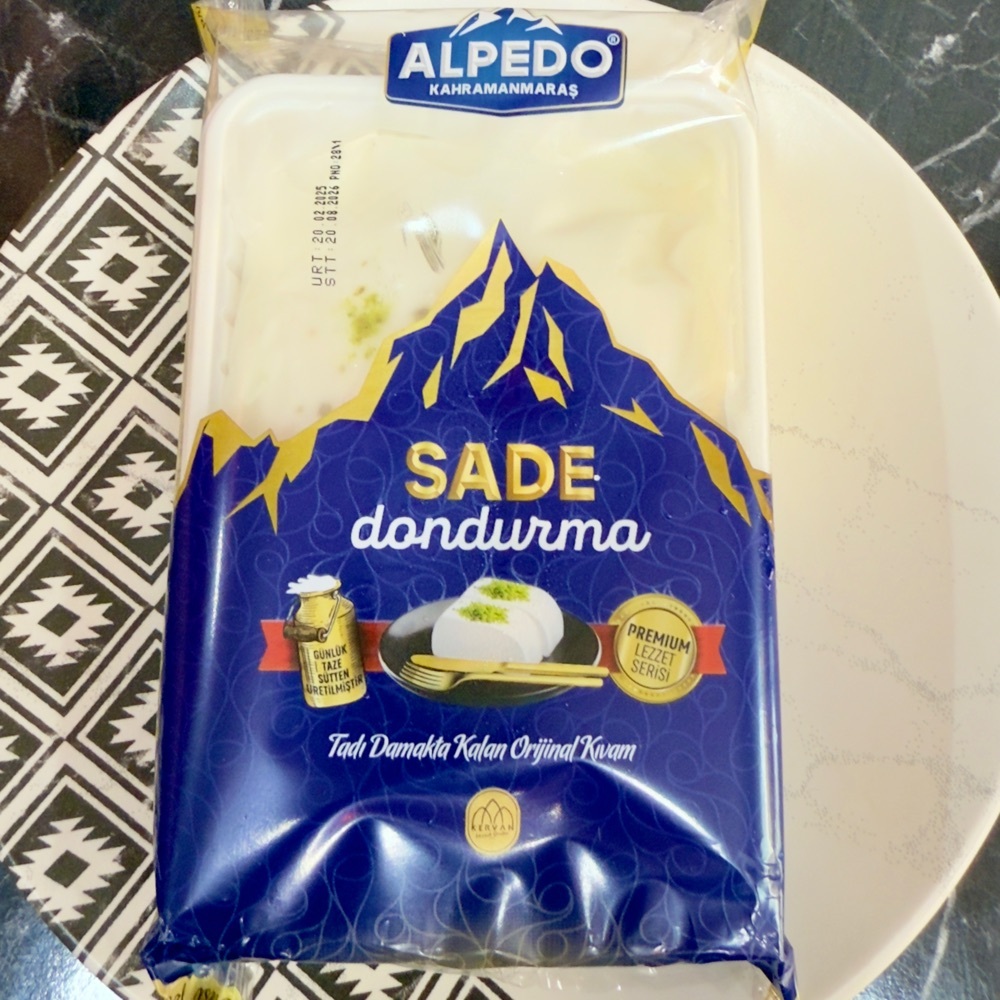 Alpedo Keçi sütlü kesme Sade Maraş Dondurma (250 gr.)