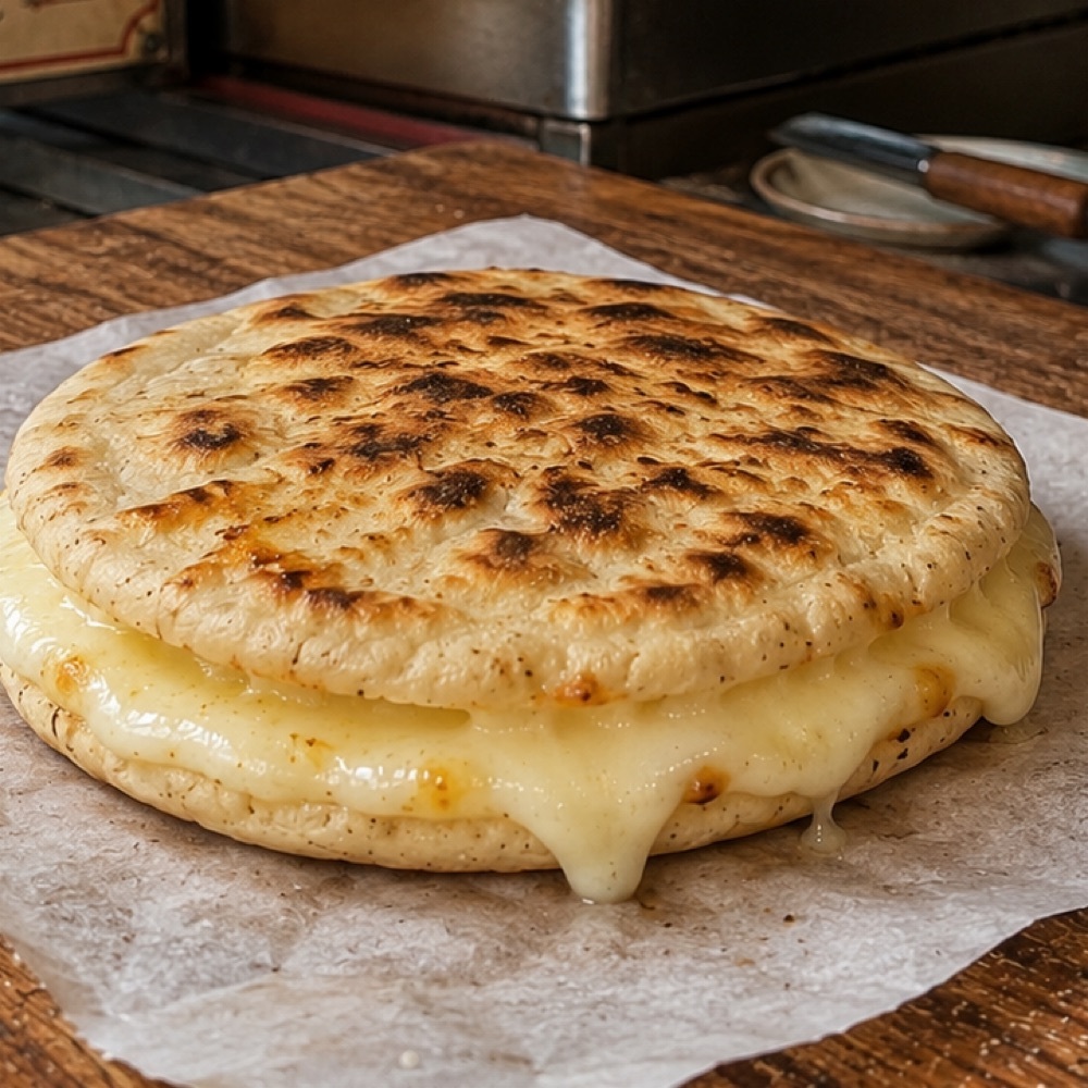 Kelle Peynirli Kavurmalı Bazlama Tost