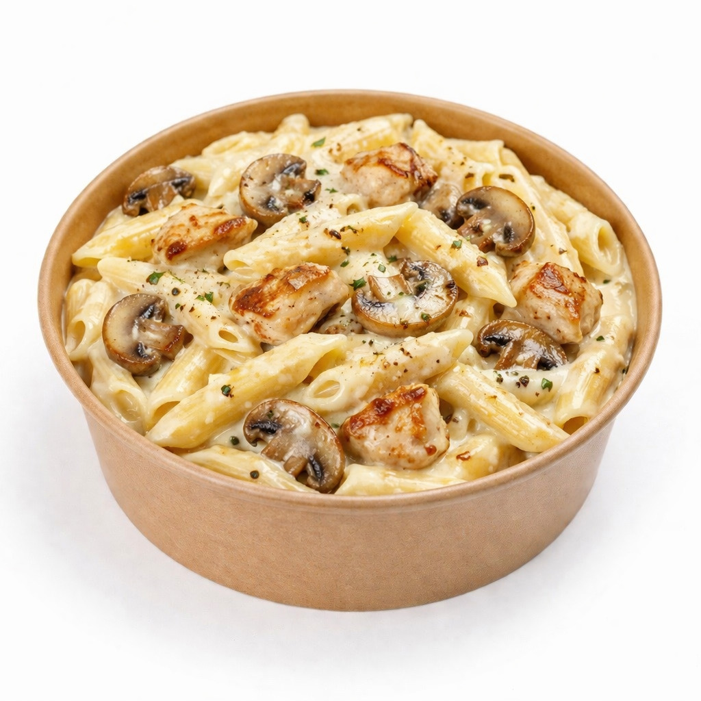 Kremalı Tavuklu Mantar Penne