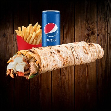 Tavuk Kaşarlı Dürüm+Kutu Pepsi+Patates Kızartması