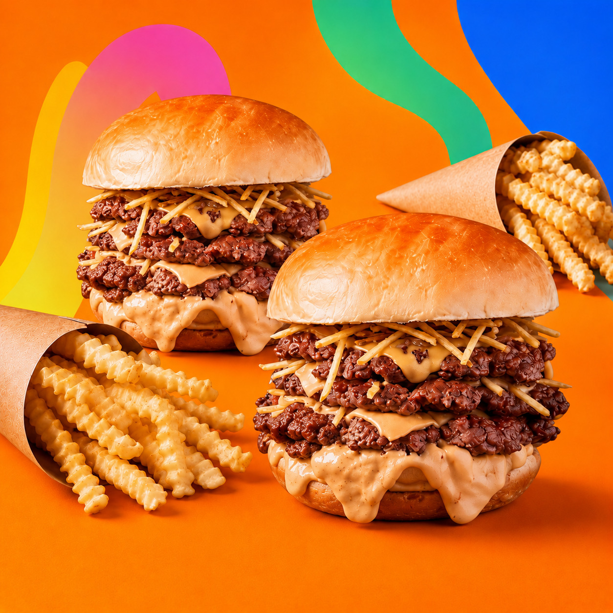 2 x Triple Smash Burger & Tırtıklı Patates