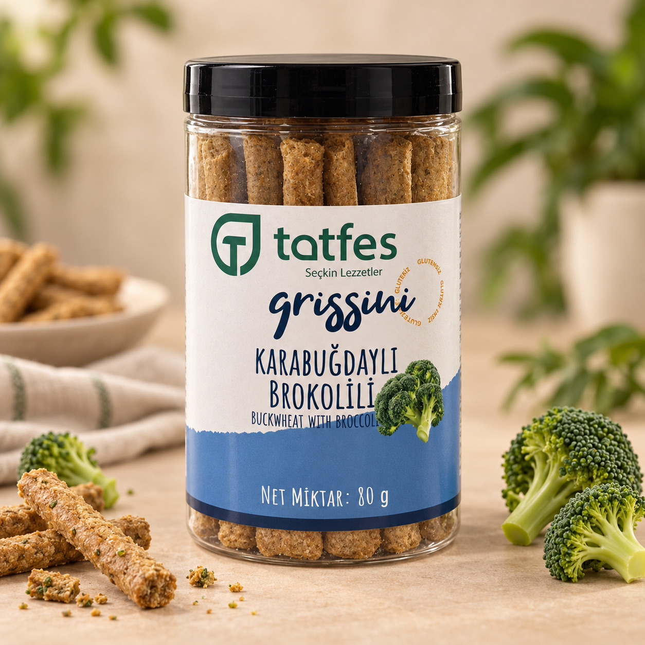 Tatfes Karabuğdaylı Brokolili Grissini - 80 gr