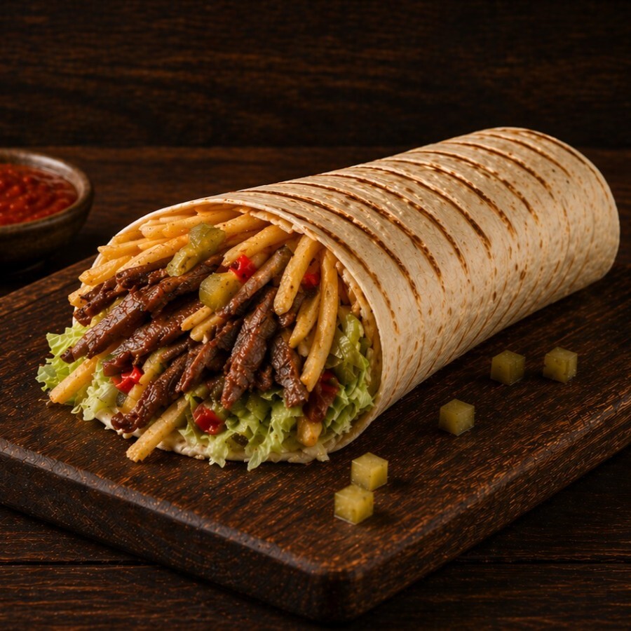 Et Döner Dürüm Köri Soslu