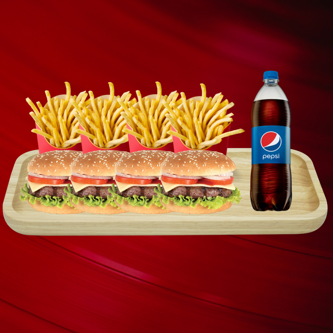 4 Kişilik Et Aile Burger Menü