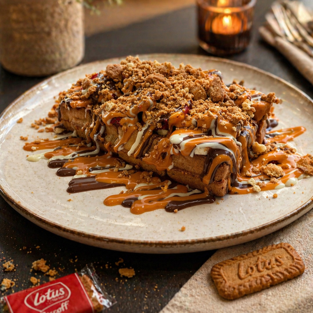 Karamelli Lotuslu Waffle