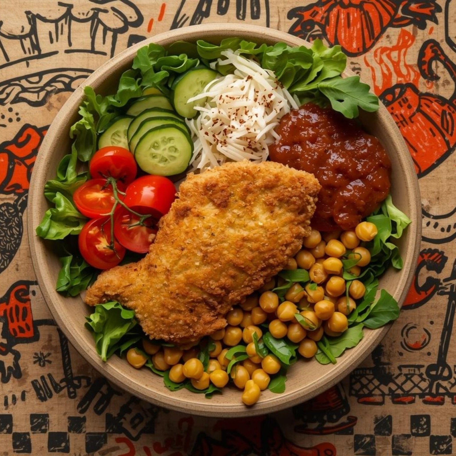 Honey Barbecue Spicy Crispy Chicken Bowl