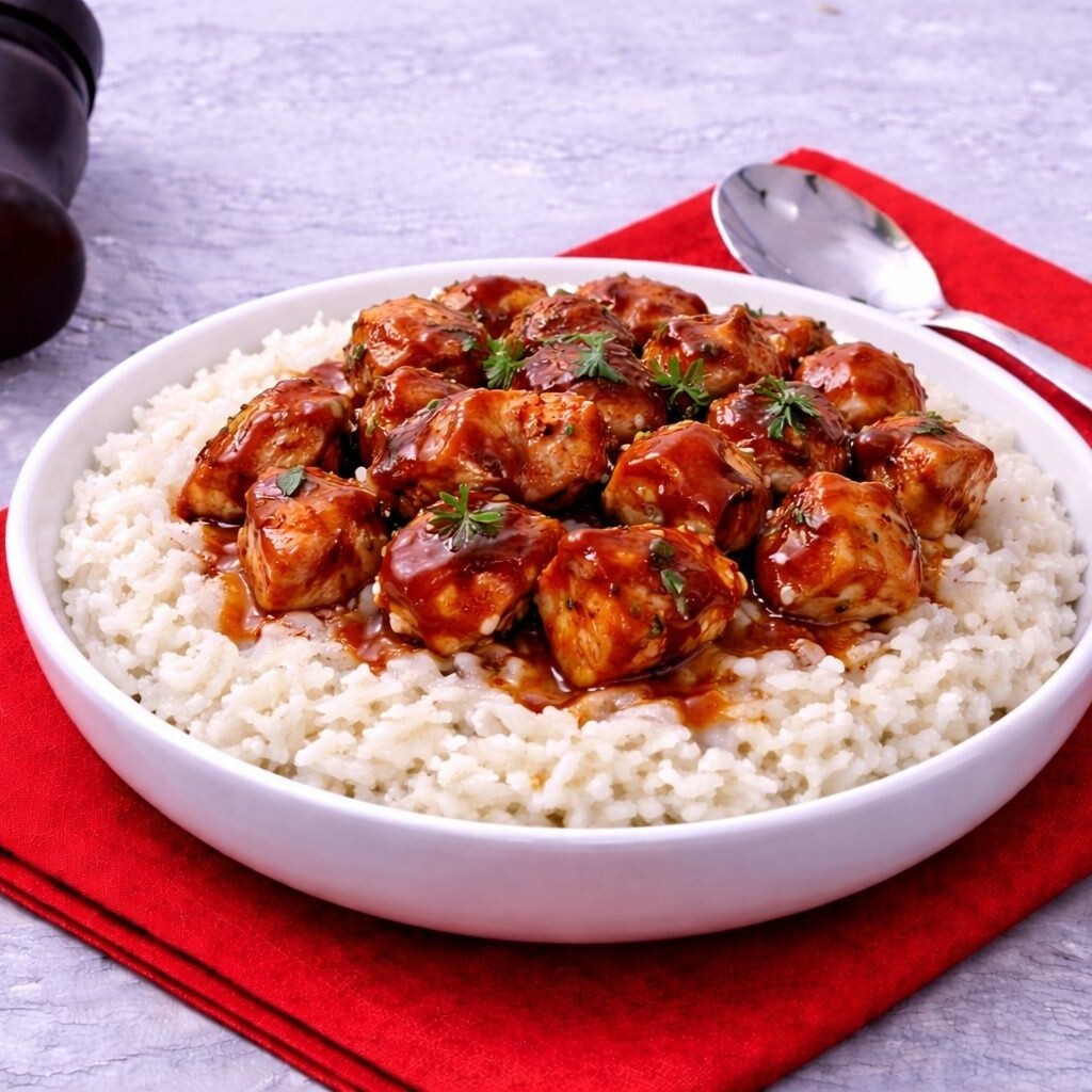 Pilav Üstü Barbekü Soslu Tavuk