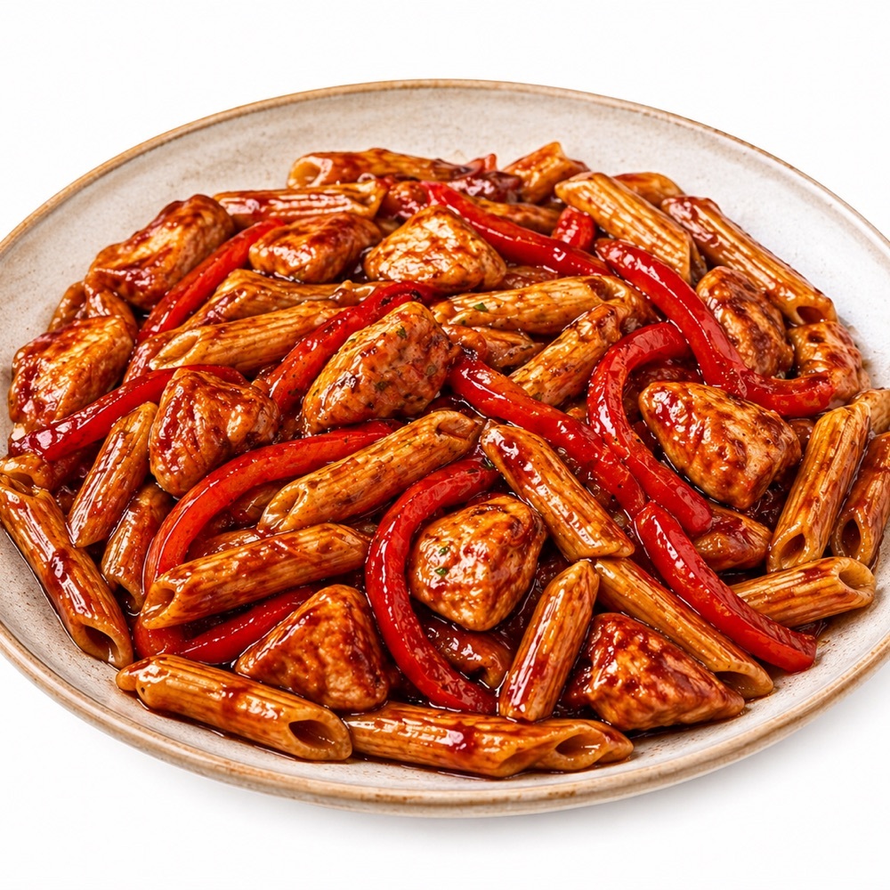 Barbekü Soslu Tavuklu Makarna