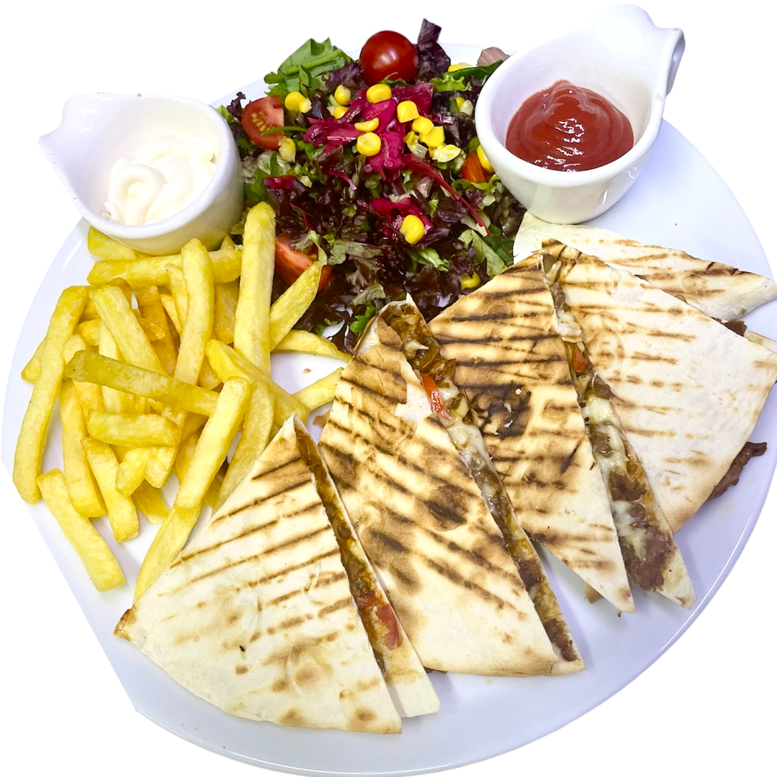 Kremalı Mantarlı Etli Quesadilla
