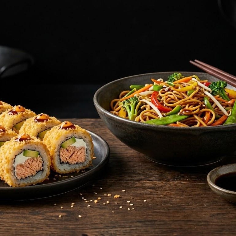 Somon Tempura Roll + Sebzeli Noodle + 1 Coca Cola 330 ml