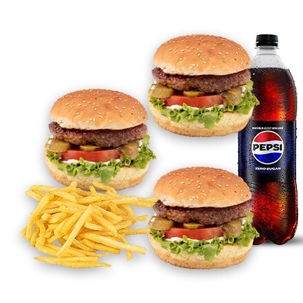 3'lü İso Hamburger Menü