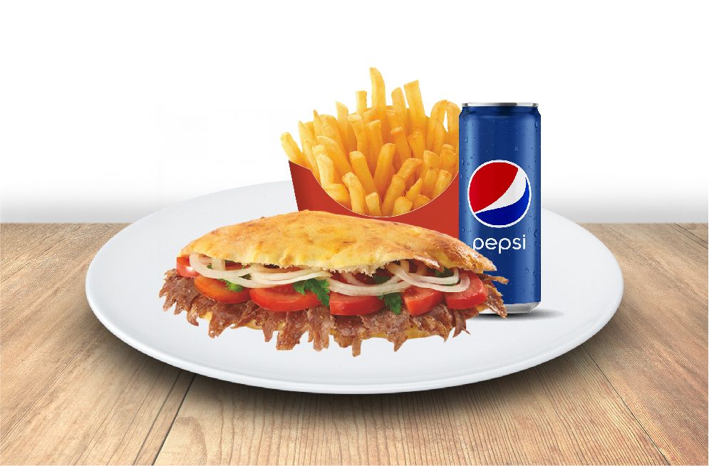 Tombik Et Döner (75 gr.) patates kutu pepsi
