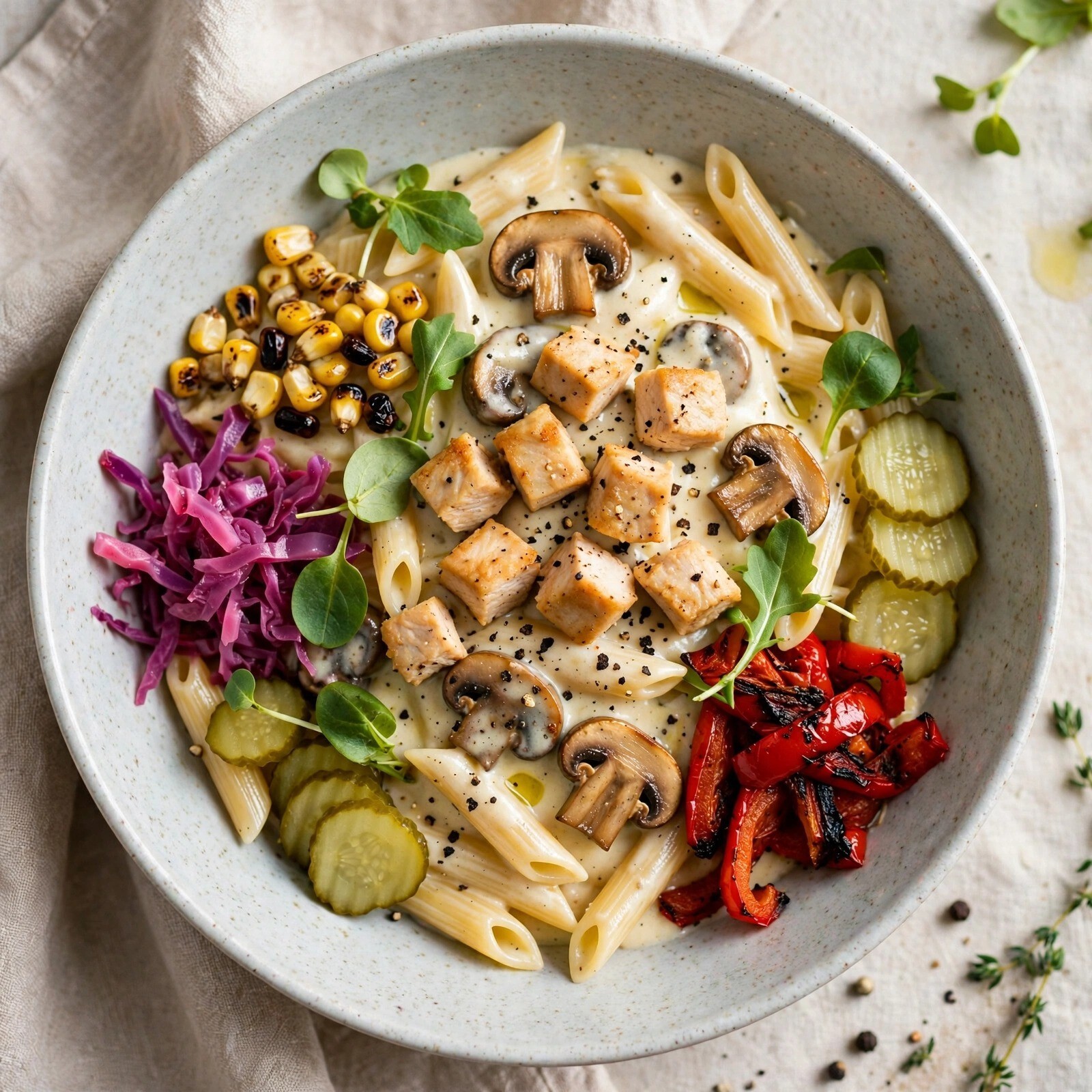 Krema Mantarlı Penne Bowl