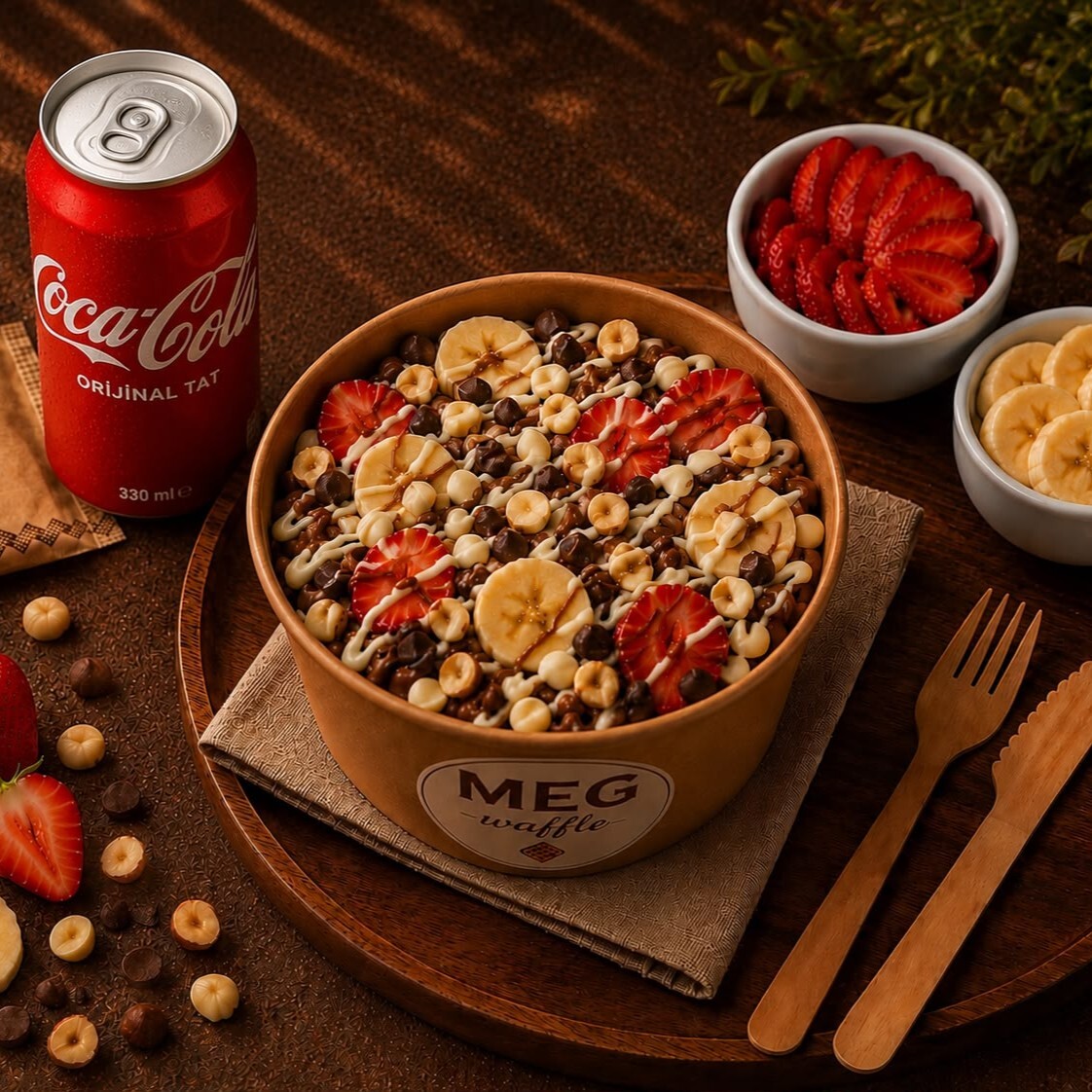 Meg Kova Waffle Klasik + Coca Cola Menü