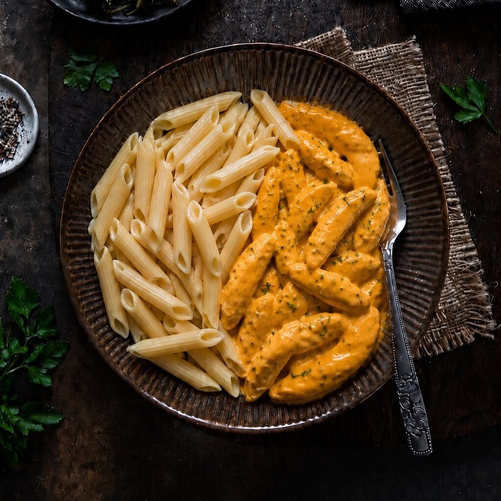 Cheddar Tavuklu Makarna