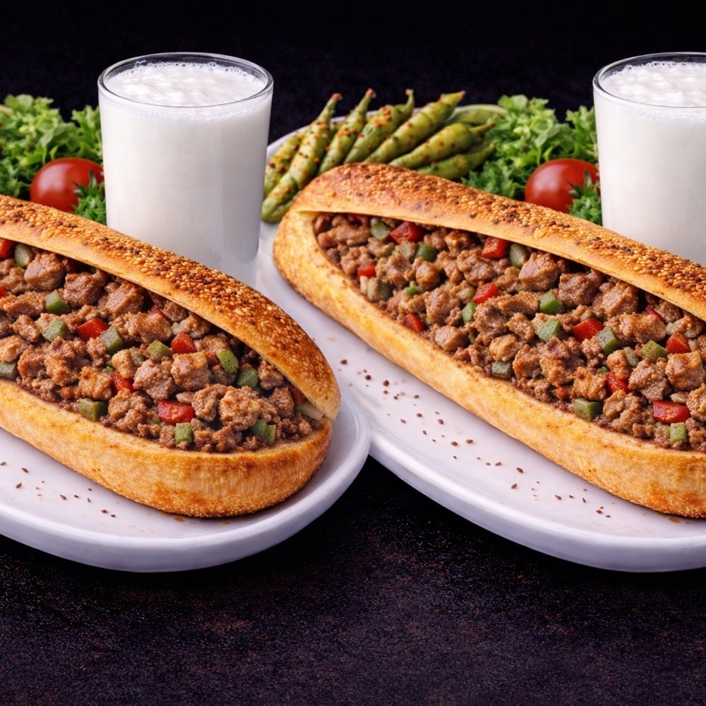 2'li Yarım Dana Et Kavurma 2 ayranlı Menü
