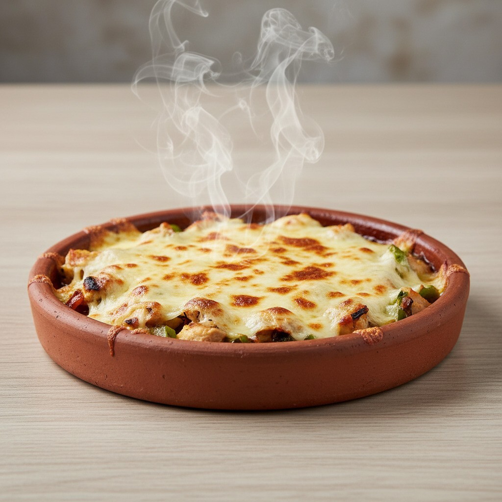 Kiremitte Kaşarlı Tavuk