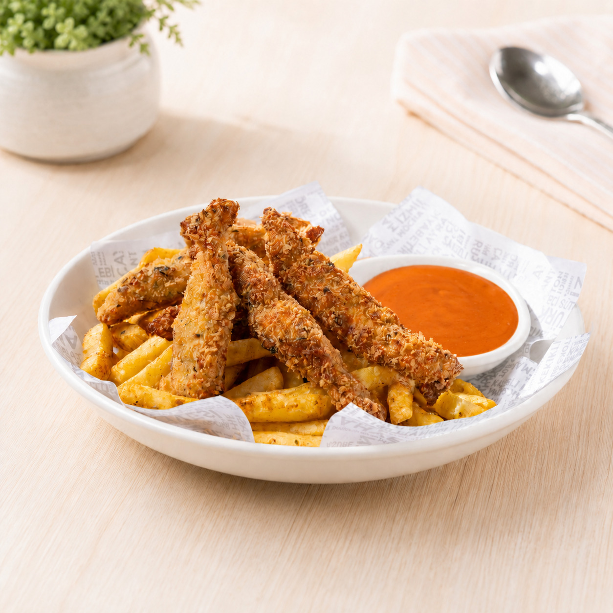 Cajun Tavuk & Patates Tabağı
