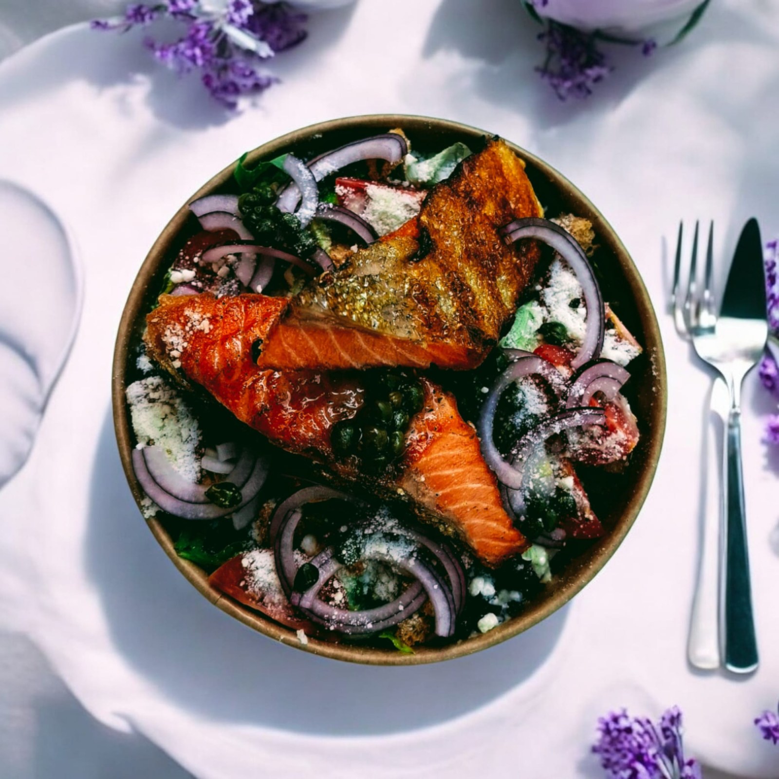 Somonlu Sezar Salata (Salmon Caesar Salad)