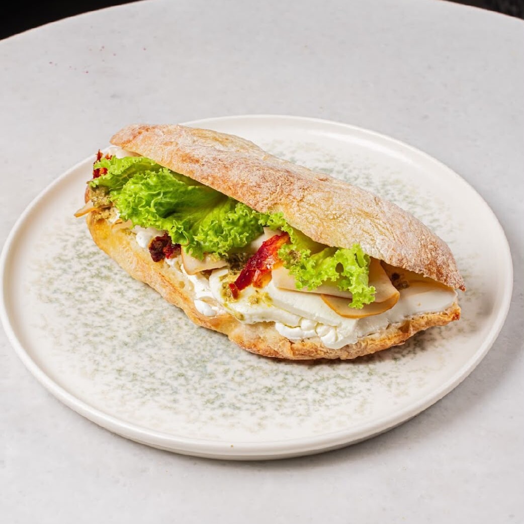 Freshly Made Pesto Sandwich