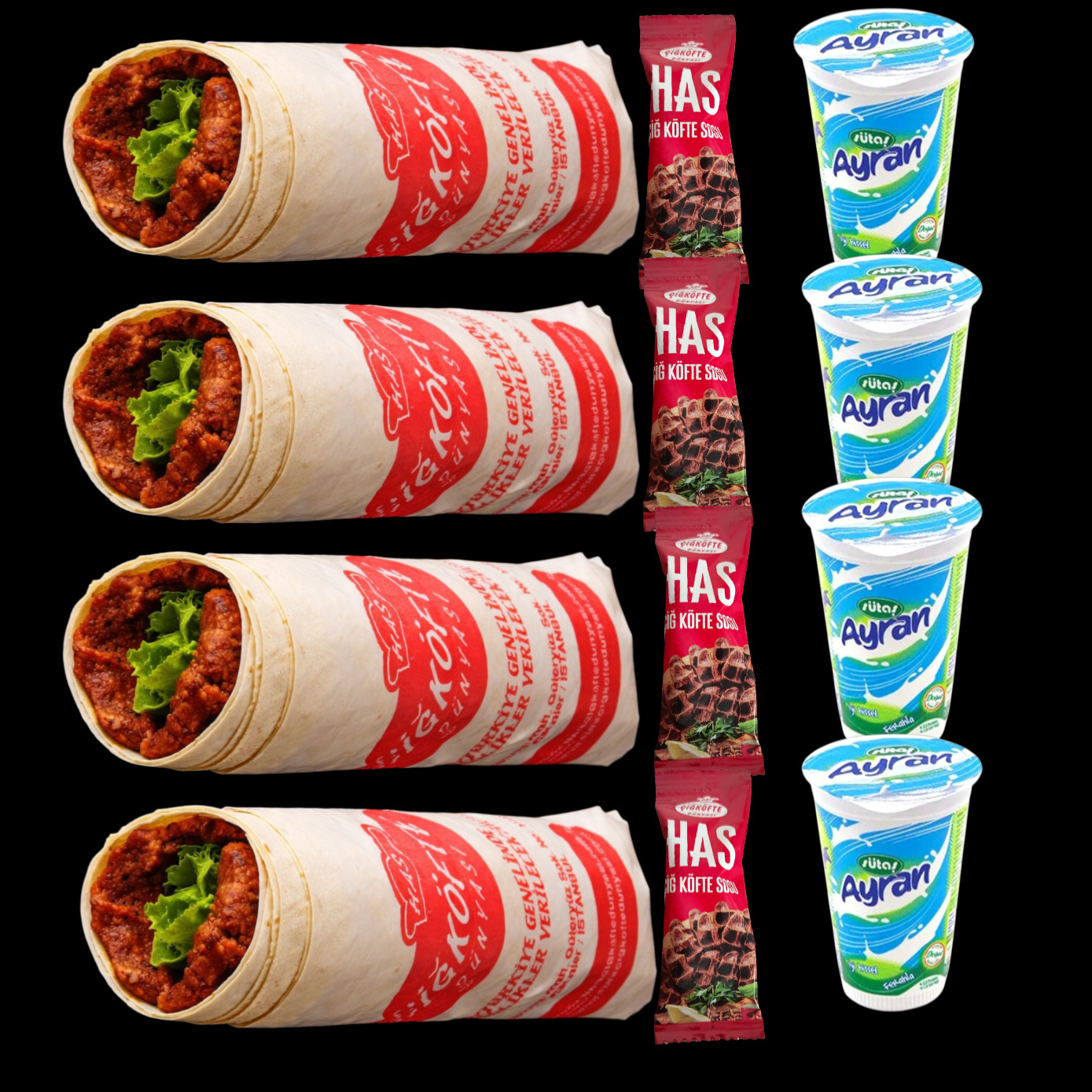 4'lü 150 gr Has Dürüm - 4 Ayran 170 ml