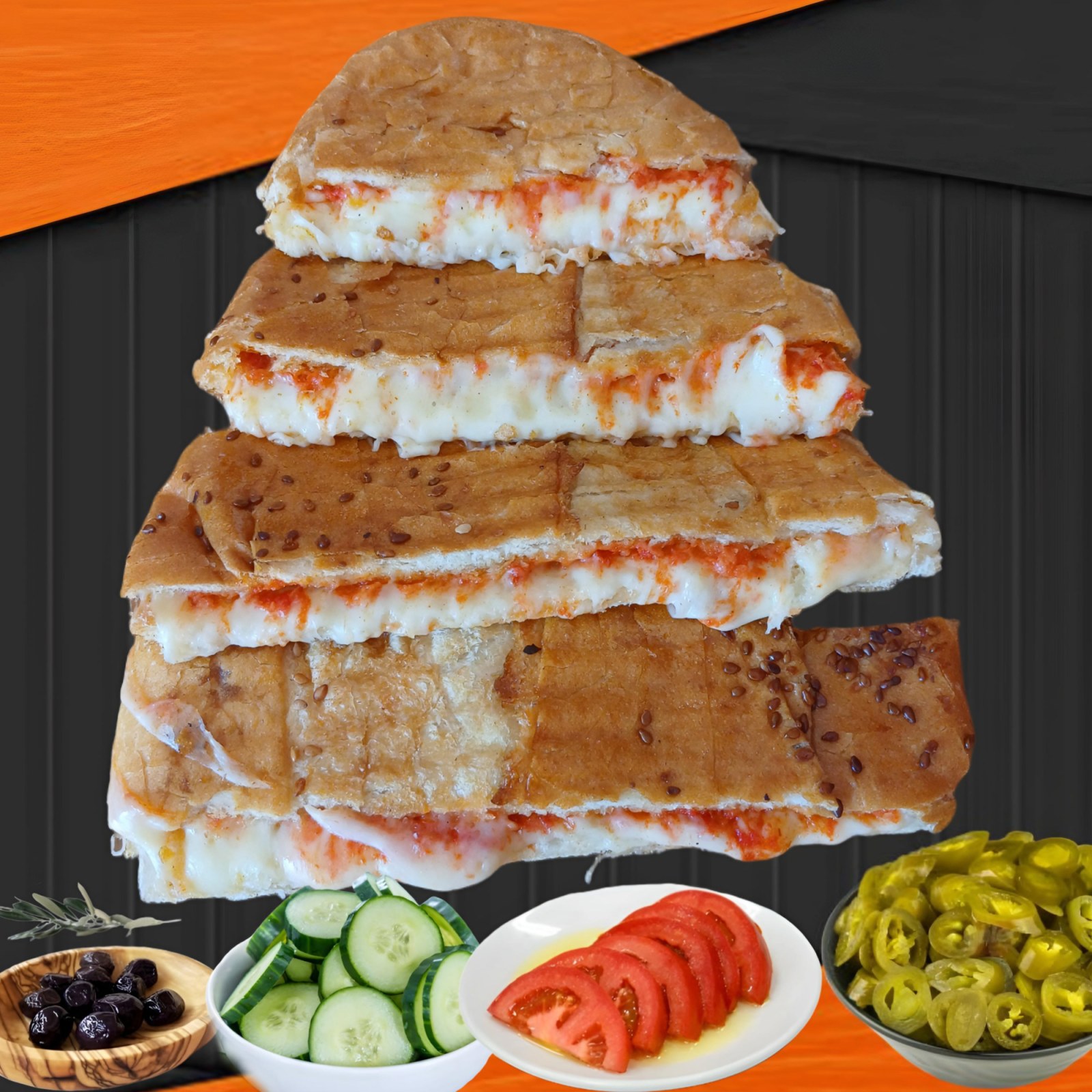 Yarım Ekmek Kaşarlı Tost