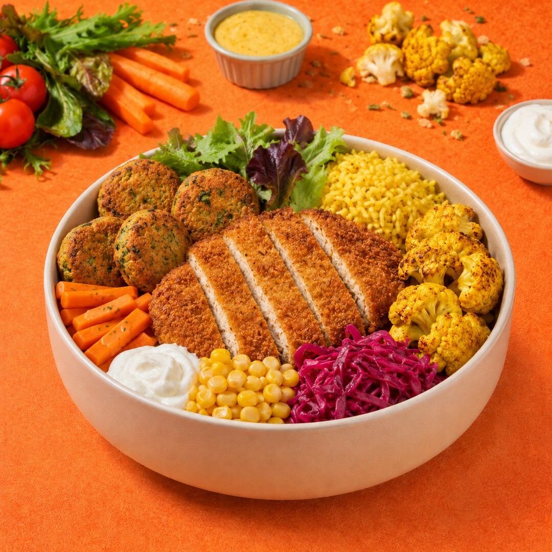 Sebze Köfteli Schnitzel Bowl