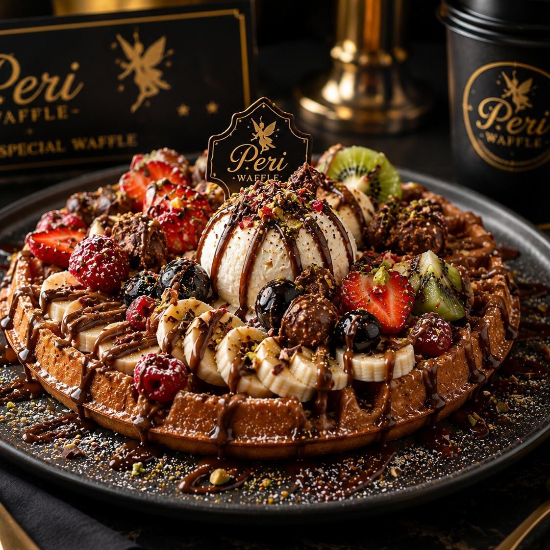 Muz & Çilek Waffle