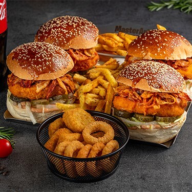 4 Kişilik Chicken Burger Menü (Parti)