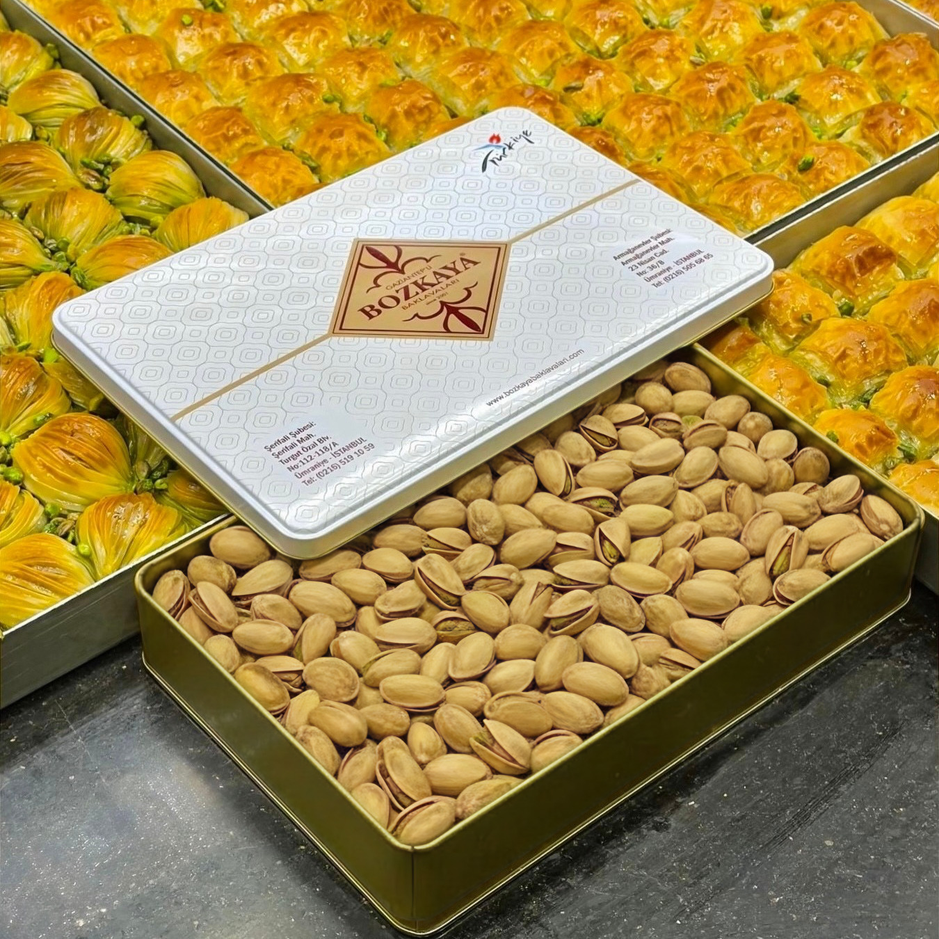 Kavrulmuş Tuzlu Antep Fıstığı Hediyelik Kutu (1.200 Gr)