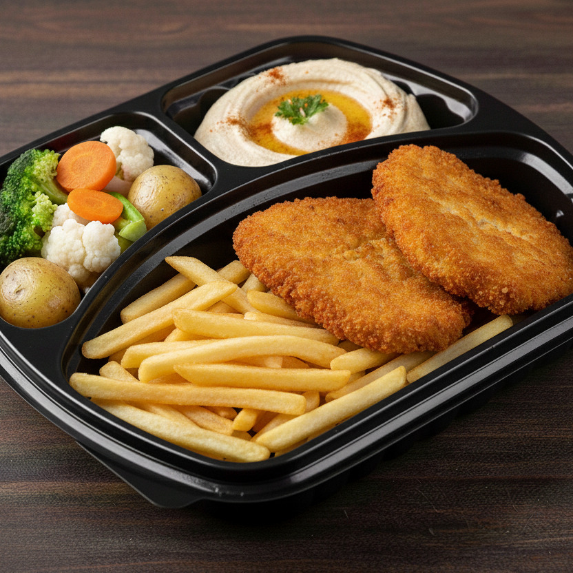 Vegan Snitzel (366 kalori + seçeceğiniz yan ürün)