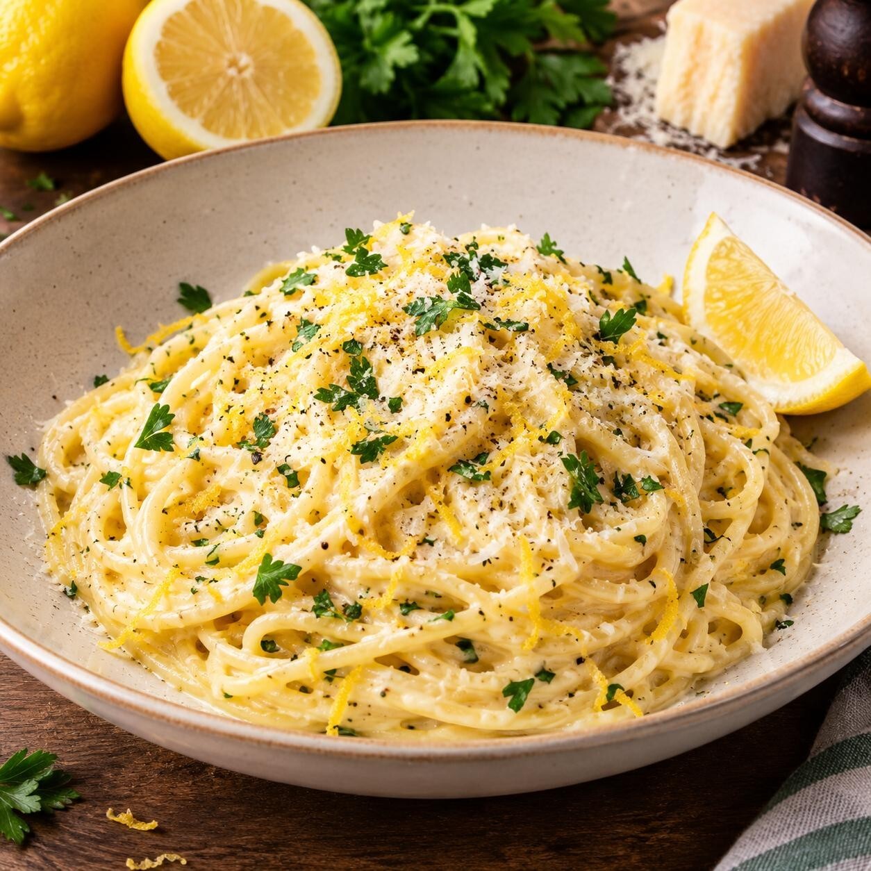 Limonlu Kremalı Spagetti