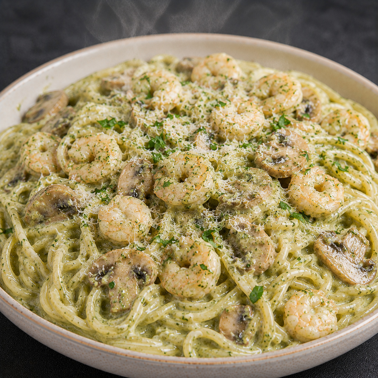 Kremalı Karidesli Spagetti