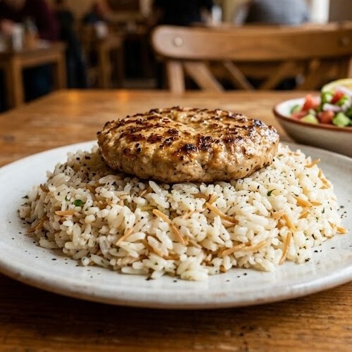 1.5 Porsiyon pilav üstü tavuk burger