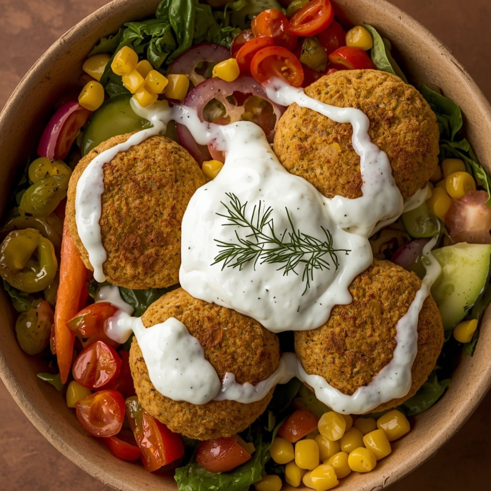 Dereotlu Humus Dolgulu Falafel