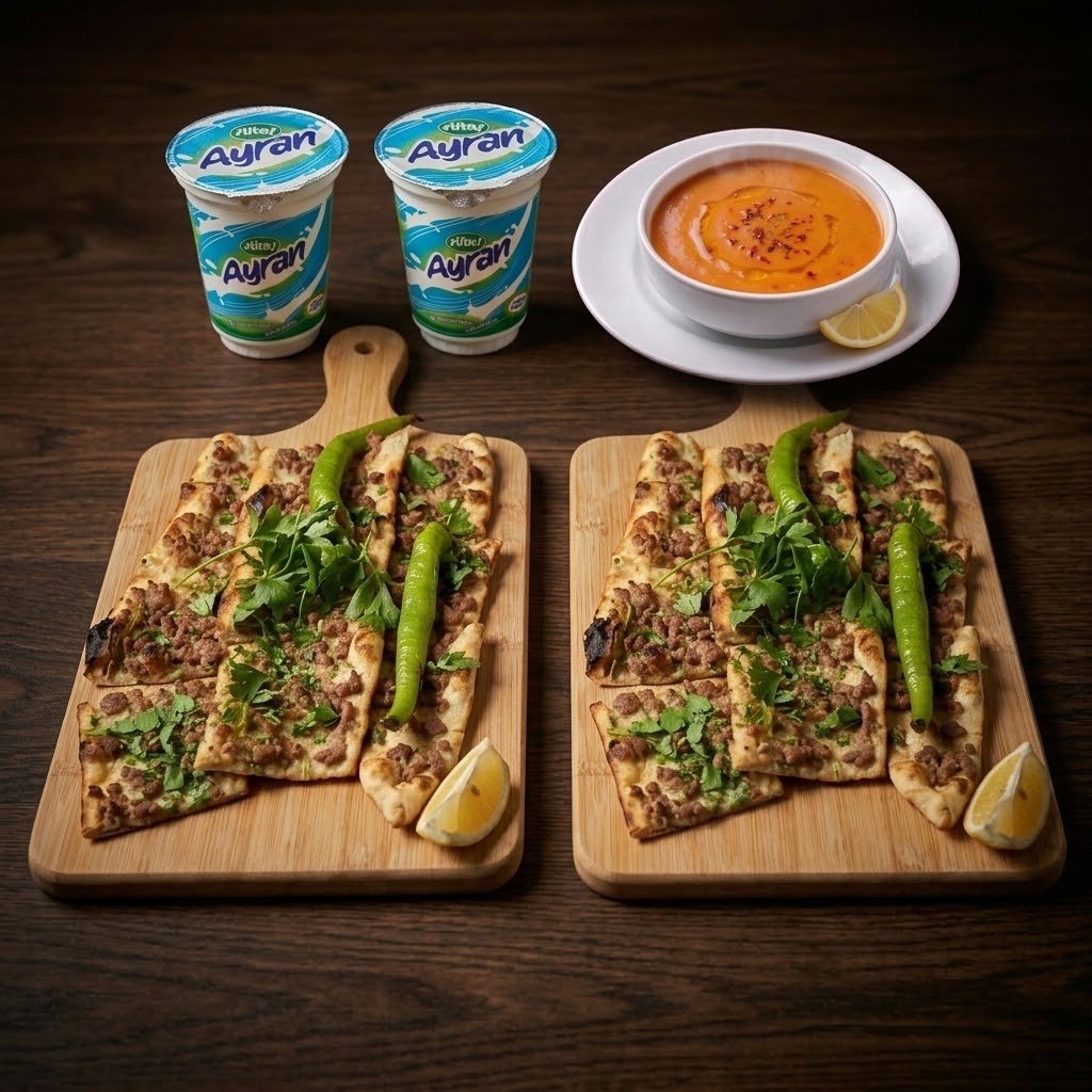 2 Kıymalı Pide + 2 Ayran + Çorba