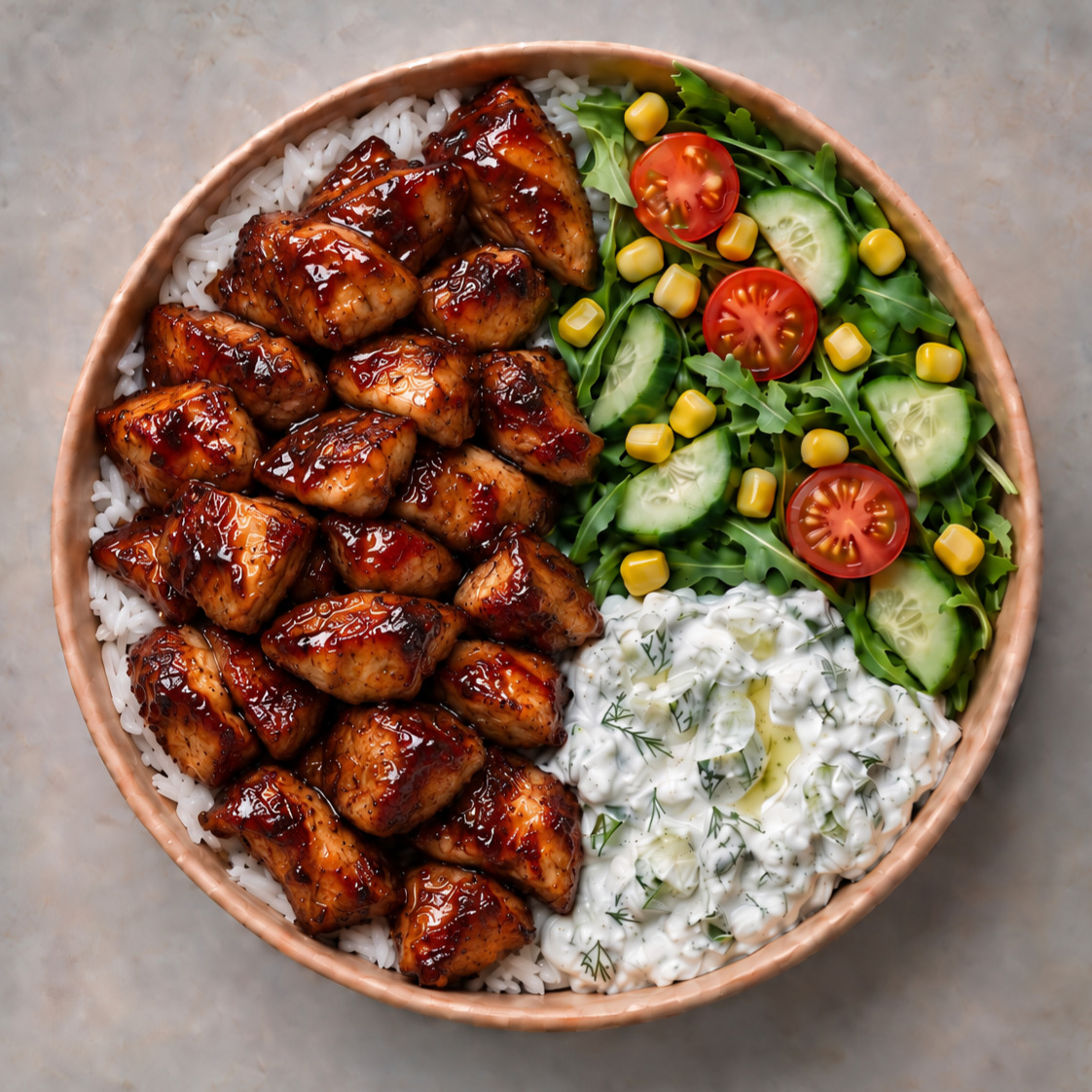 Bol Proteinli Barbekü Soslu Tavuklu Basmatico Bowl