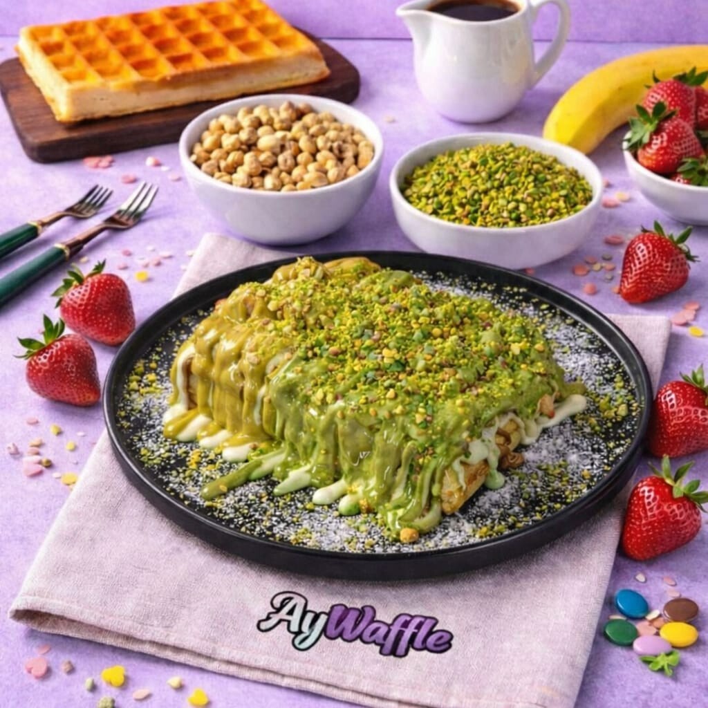 Karamel Fıstık Waffle