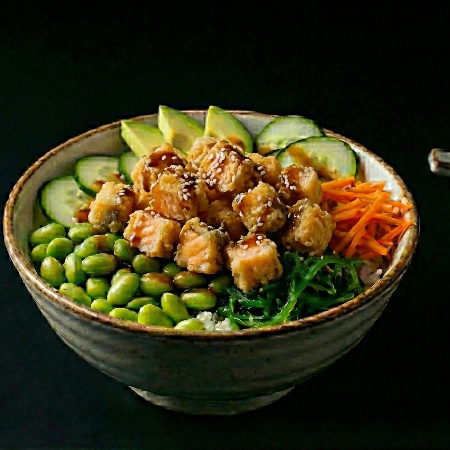 Salmon Tempura Poke Bowl