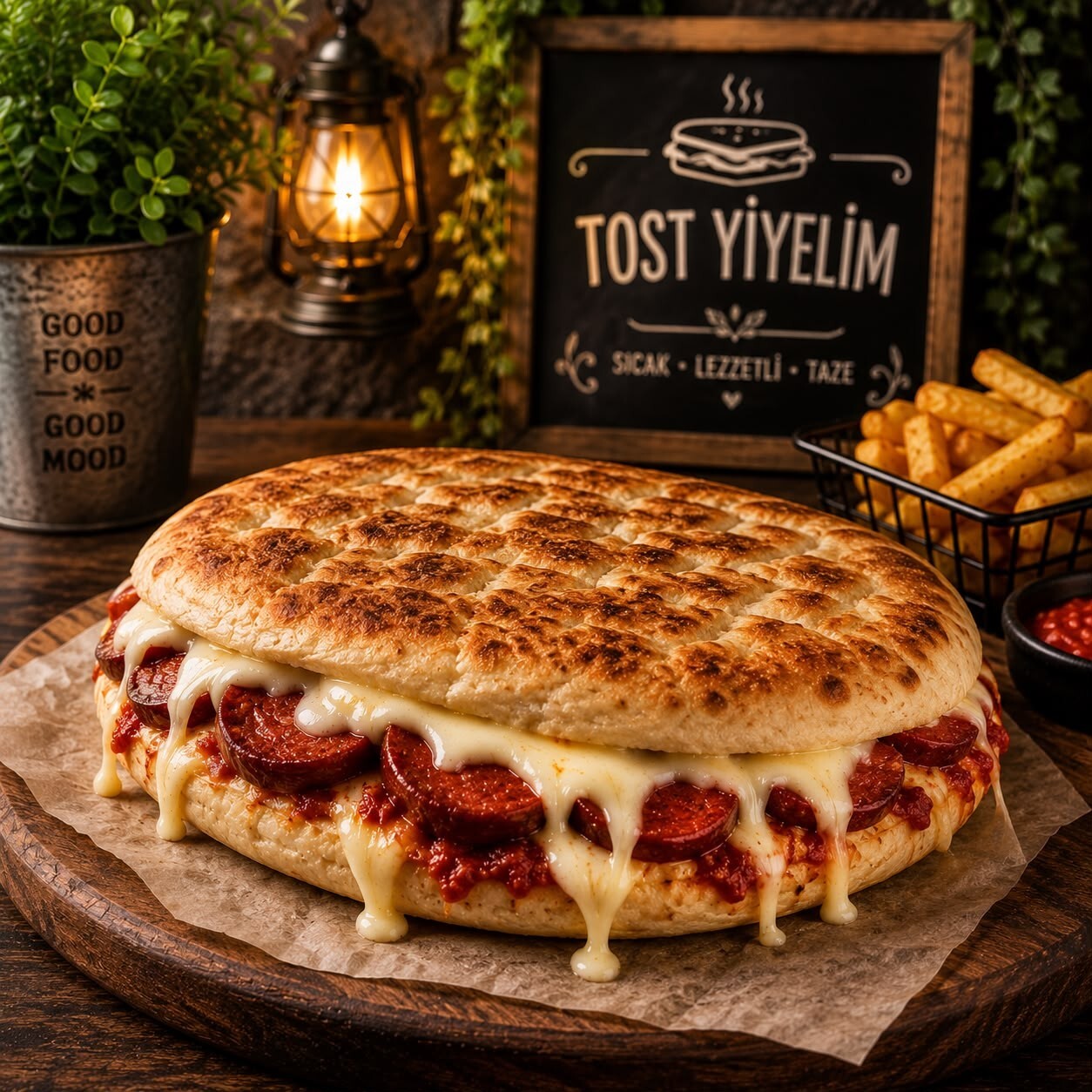 Extra Bol Malzemeli Bazlama Karışık Tost