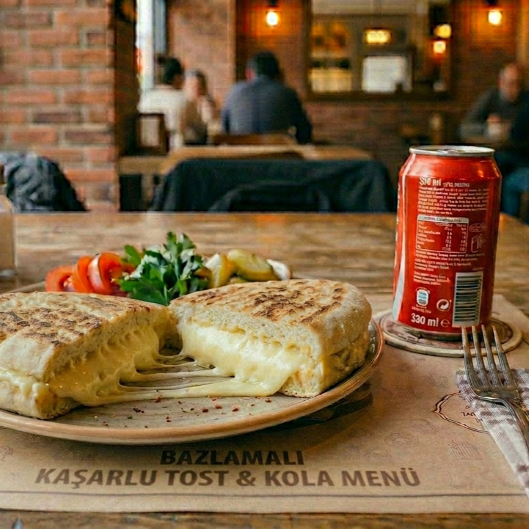 Bazlamalı Kaşarlı Tost ve Kola 330 ml