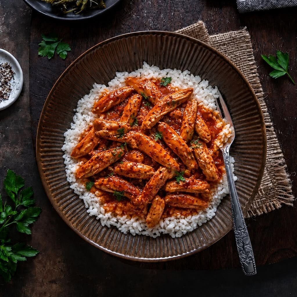 Acı Soslu Tavuk Pilav