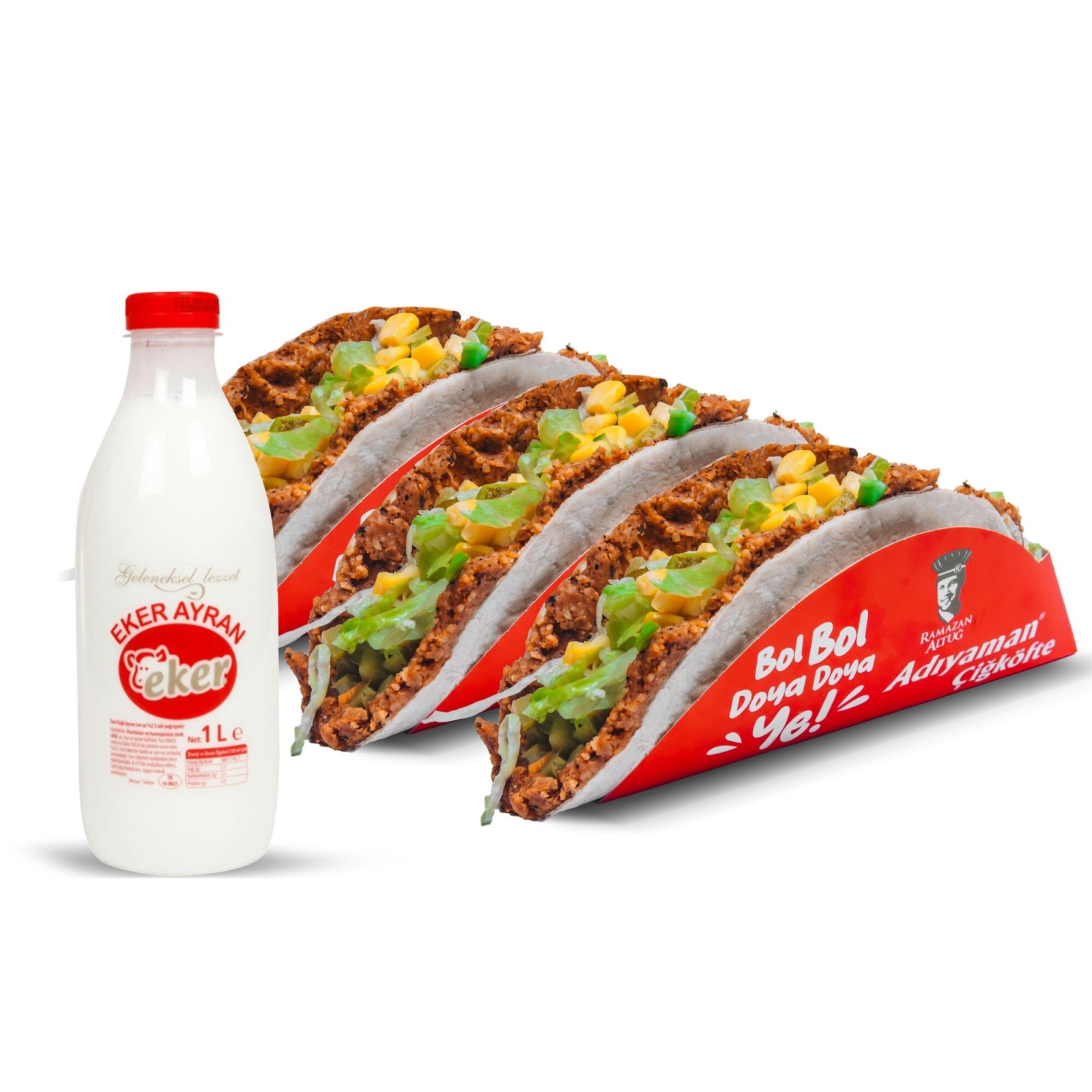3'lü Tako Çiğköfte Menü