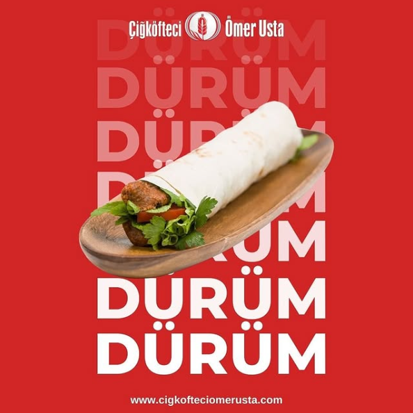 Çiğ Köfte Dürüm(100gr)& Ayran (175ml) Menü