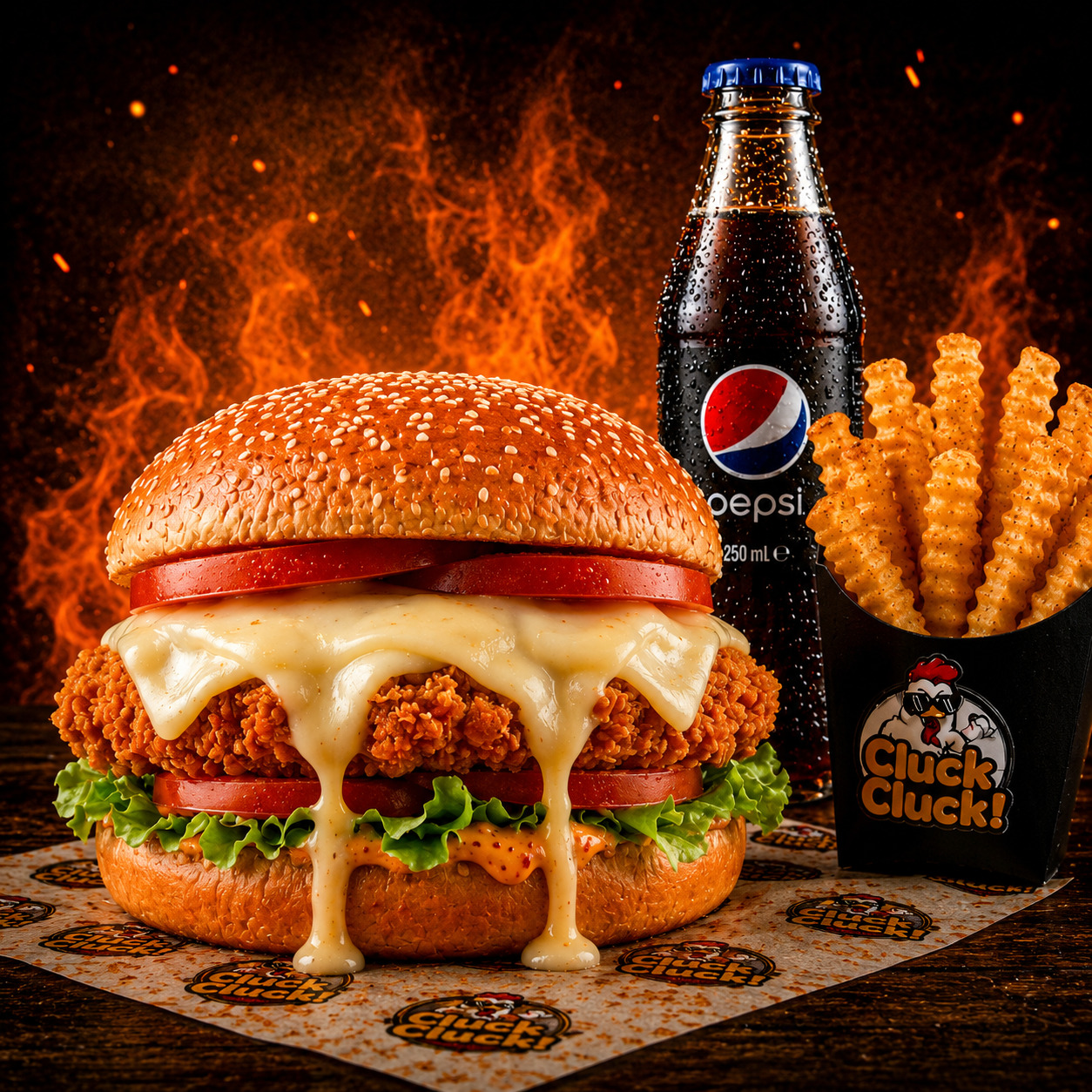 White Crunch Burger Menü